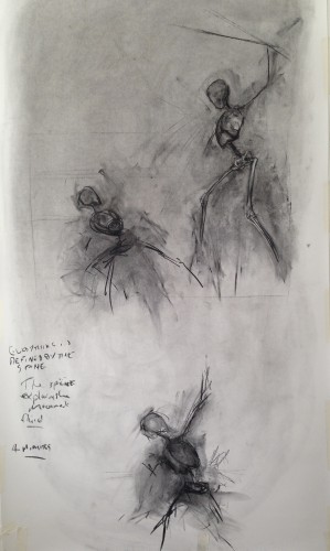 charcoal on paper 130x70cm